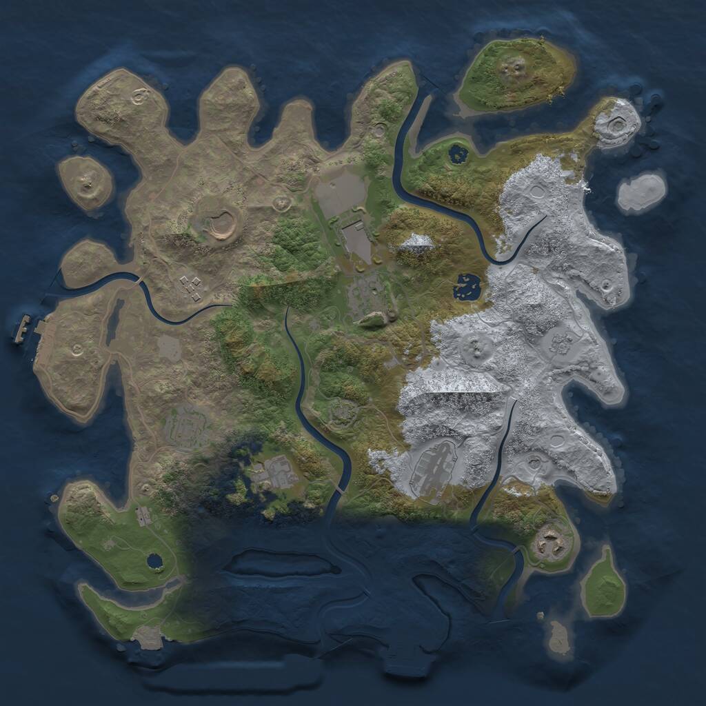 Rust Map: Procedural Map, Size: 3750, Seed: 2067182441, 15 Monuments