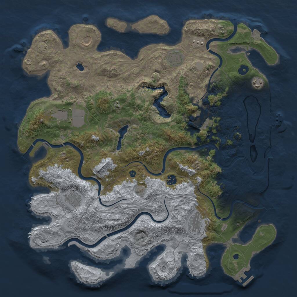 Rust Map: Procedural Map, Size: 4350, Seed: 18062026, 15 Monuments