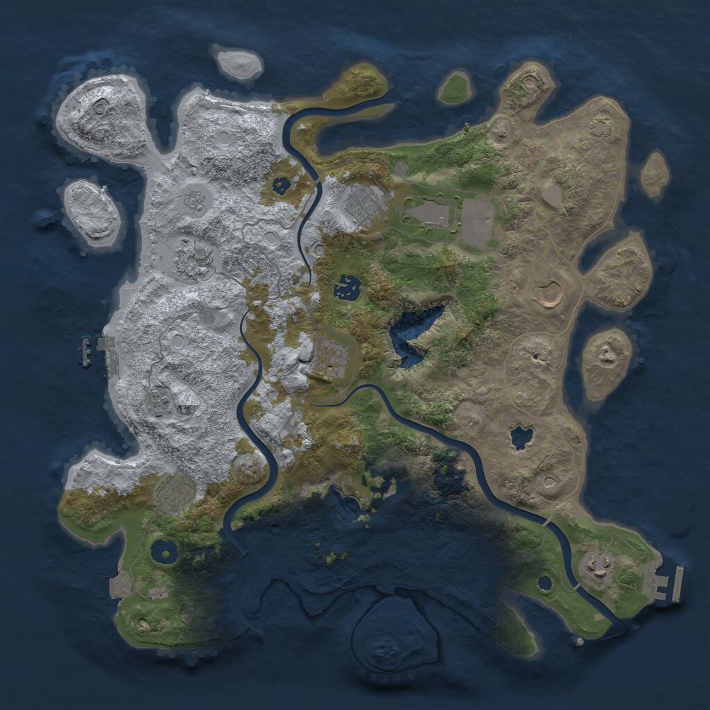 Rust Map: Procedural Map, Size: 4000, Seed: 739263743, 15 Monuments