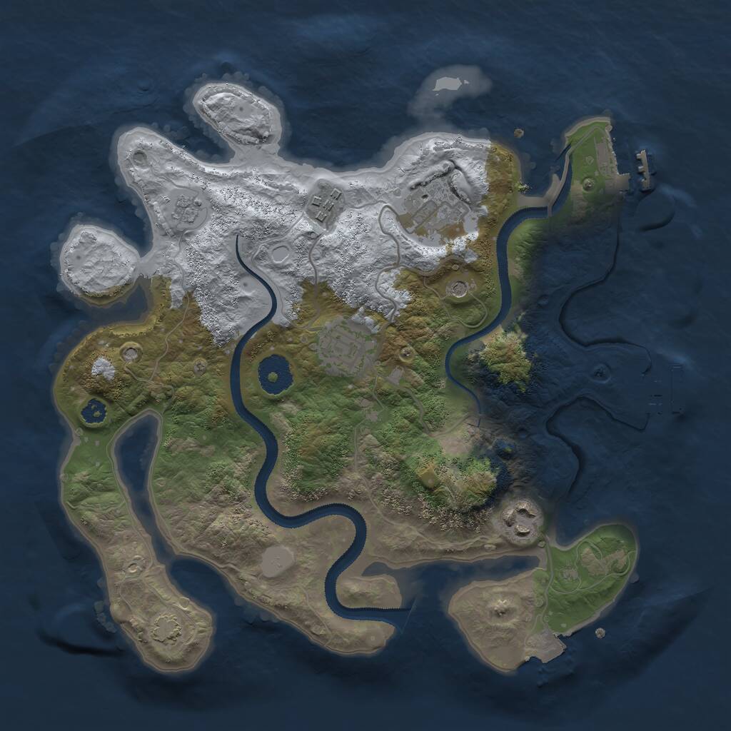 Rust Map: Procedural Map, Size: 3000, Seed: 884536056, 10 Monuments