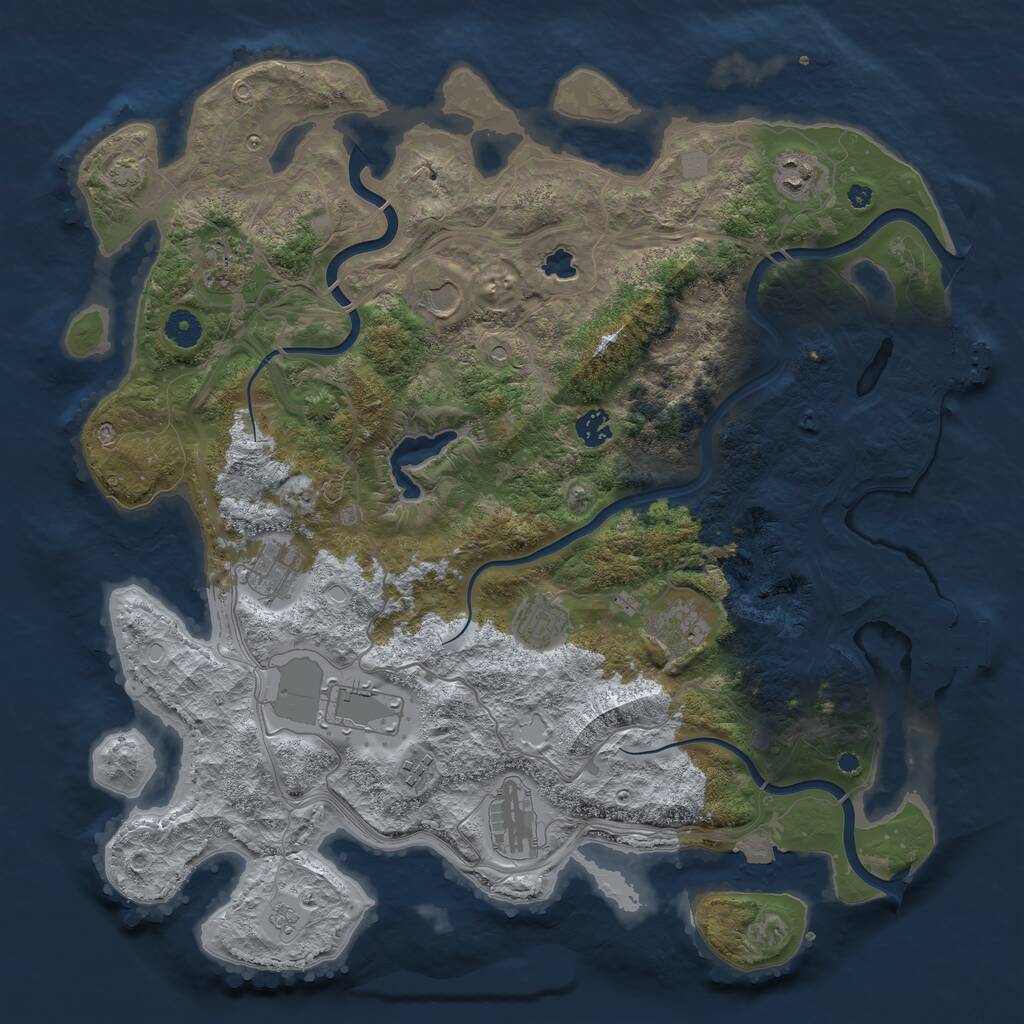 Rust Map: Procedural Map, Size: 4250, Seed: 879575843, 16 Monuments