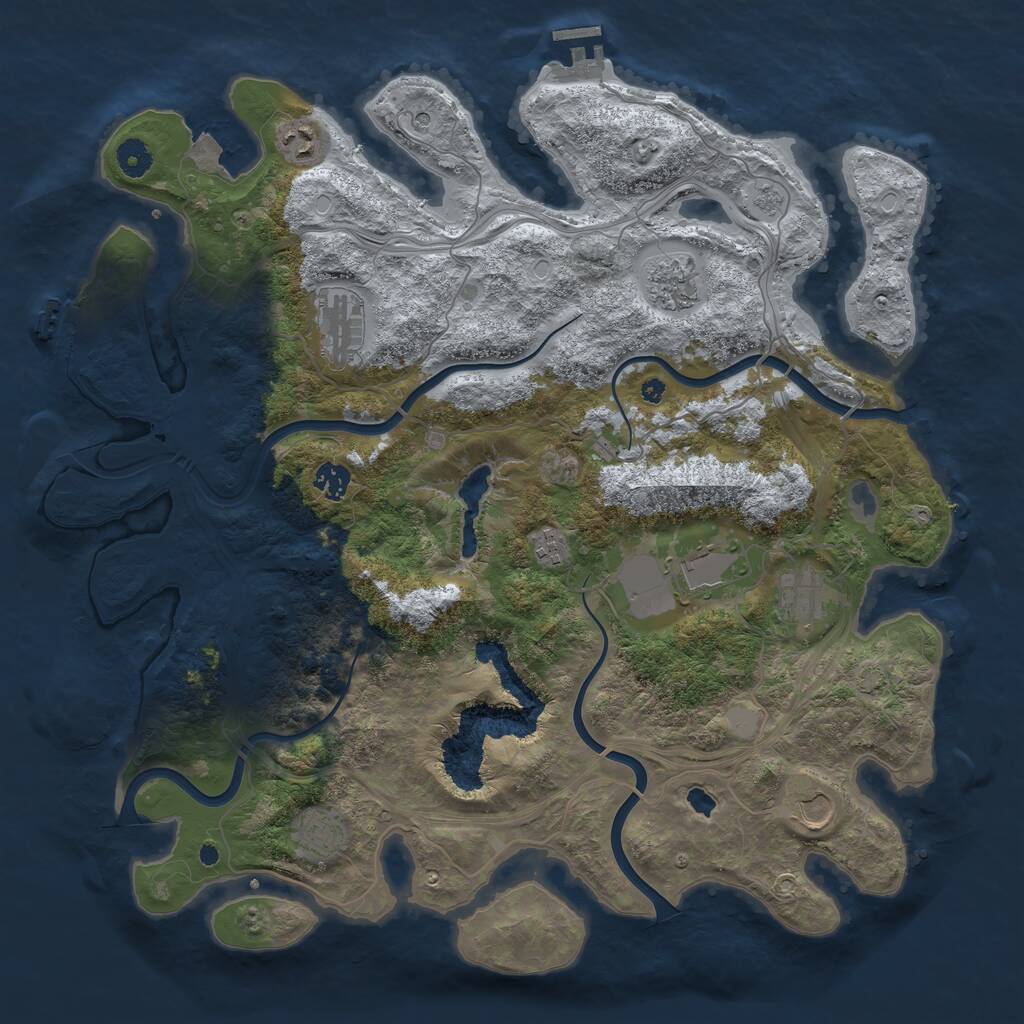 Rust Map: Procedural Map, Size: 4250, Seed: 1202869798, 15 Monuments