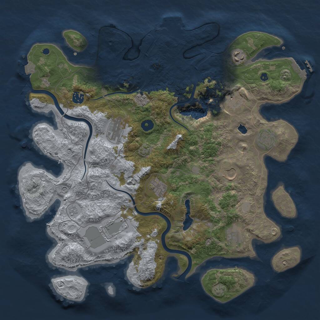 Rust Map: Procedural Map, Size: 4000, Seed: 9562762, 16 Monuments