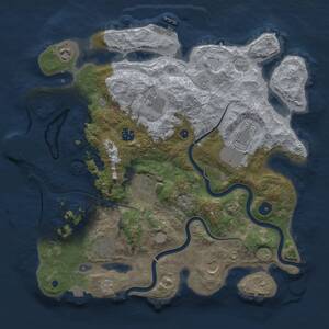 Thumbnail Rust Map: Procedural Map, Size: 3750, Seed: 1050472666, 14 Monuments