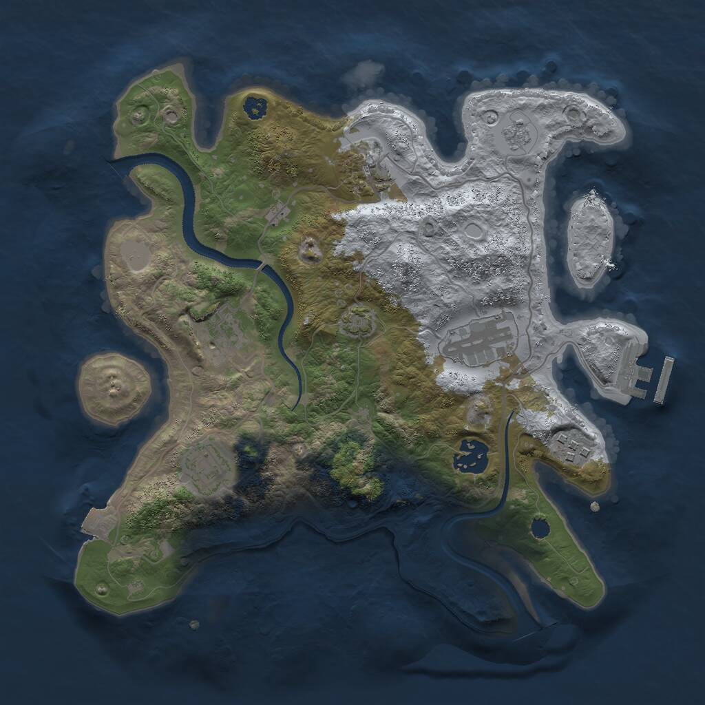 Rust Map: Procedural Map, Size: 3000, Seed: 162971990, 10 Monuments