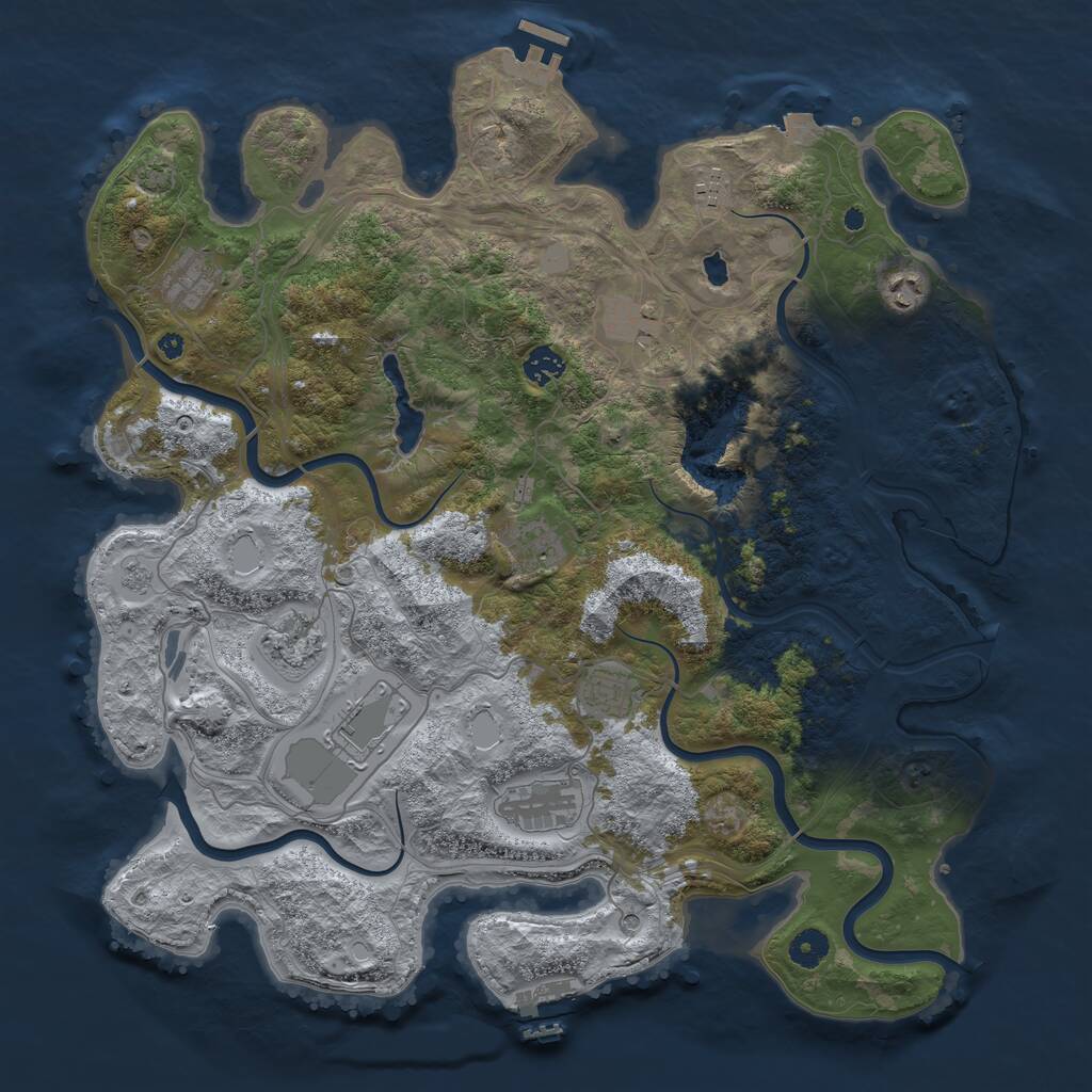 Rust Map: Procedural Map, Size: 4250, Seed: 475208334, 16 Monuments
