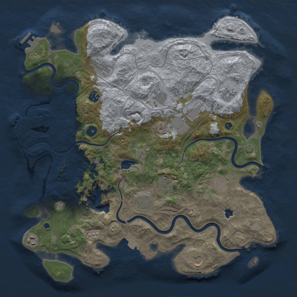Rust Map: Procedural Map, Size: 4250, Seed: 606075505, 17 Monuments
