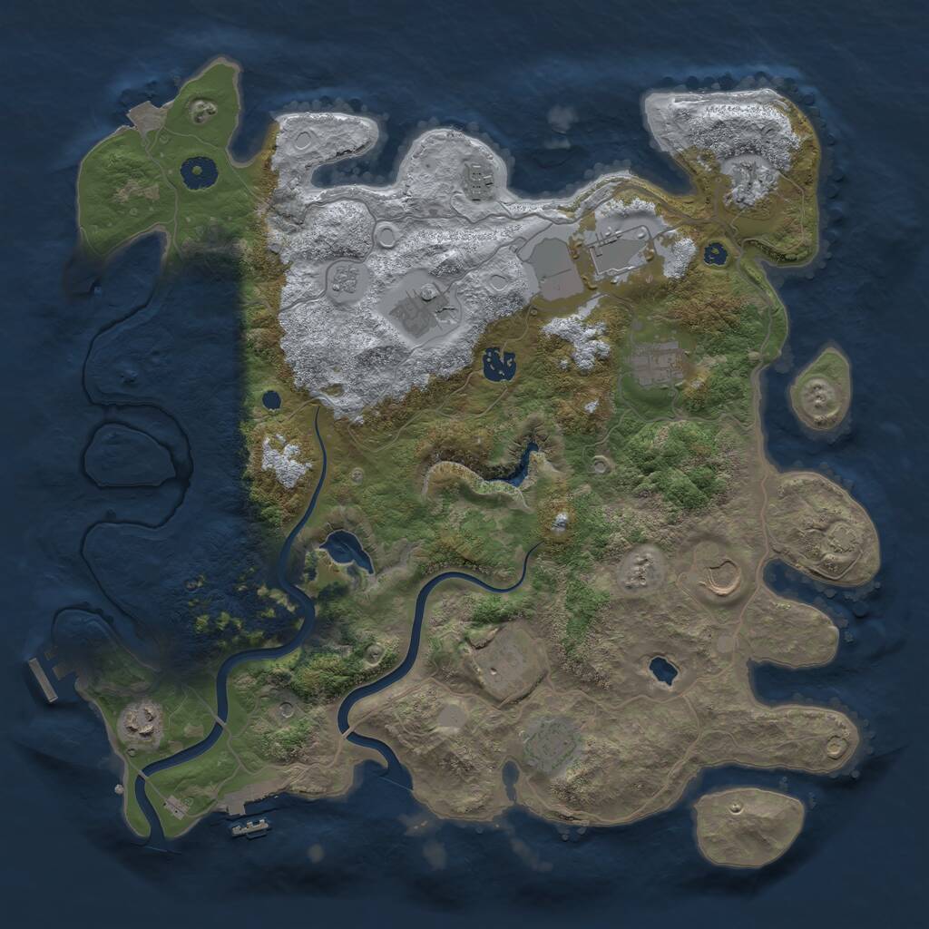 Rust Map: Procedural Map, Size: 4000, Seed: 1646791226, 16 Monuments