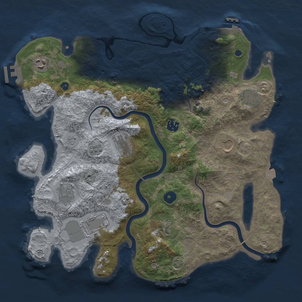 Rust Map: Procedural Map, Size: 3750, Seed: 1781801390, 15 Monuments