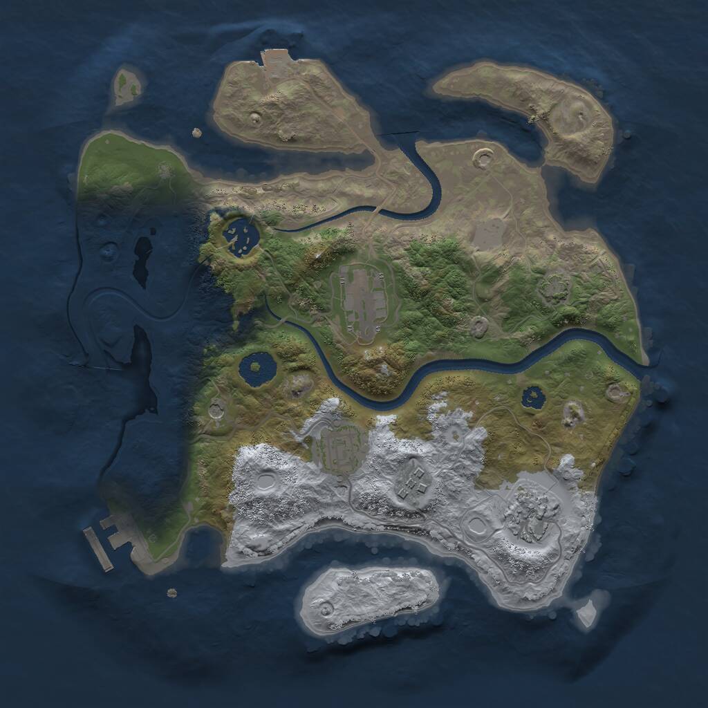 Rust Map: Procedural Map, Size: 3000, Seed: 8932067, 9 Monuments