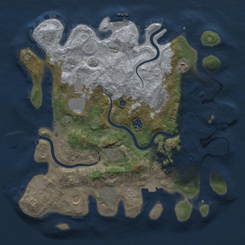Rust Map: Procedural Map, Size: 3700, Seed: 91618768, 15 Monuments