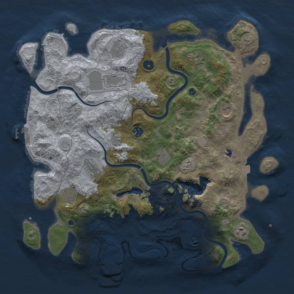 Rust Map: Procedural Map, Size: 4200, Seed: 85943, 16 Monuments