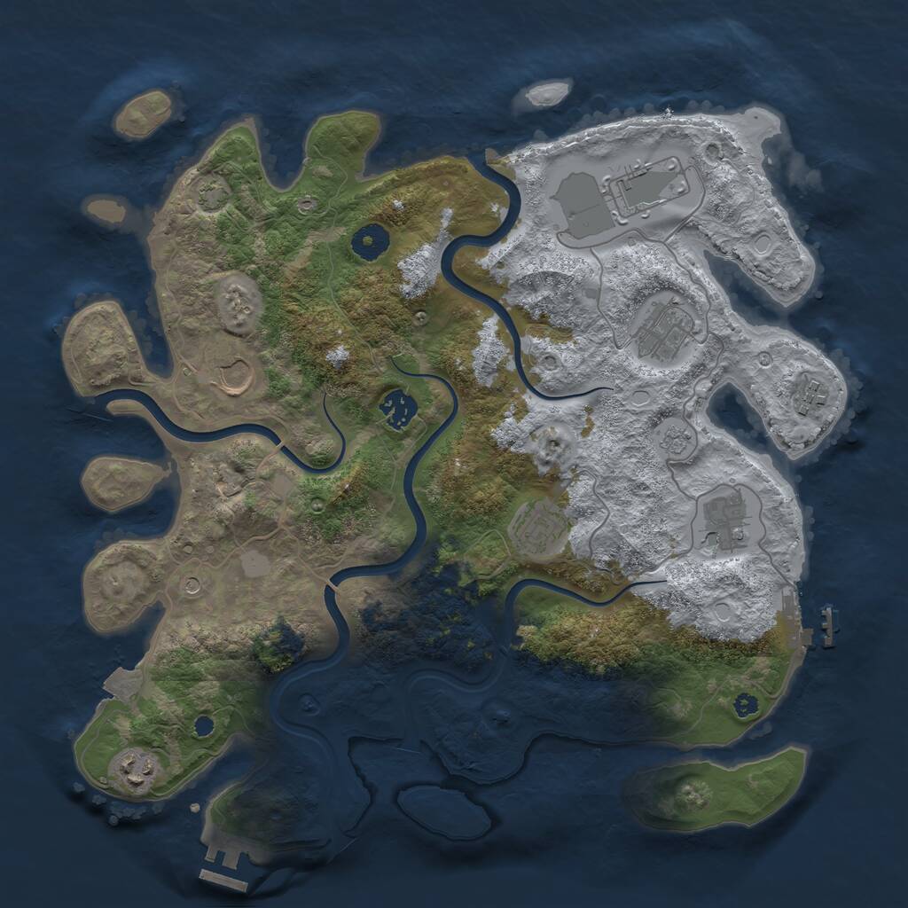 Rust Map: Procedural Map, Size: 3755, Seed: 40000, 14 Monuments