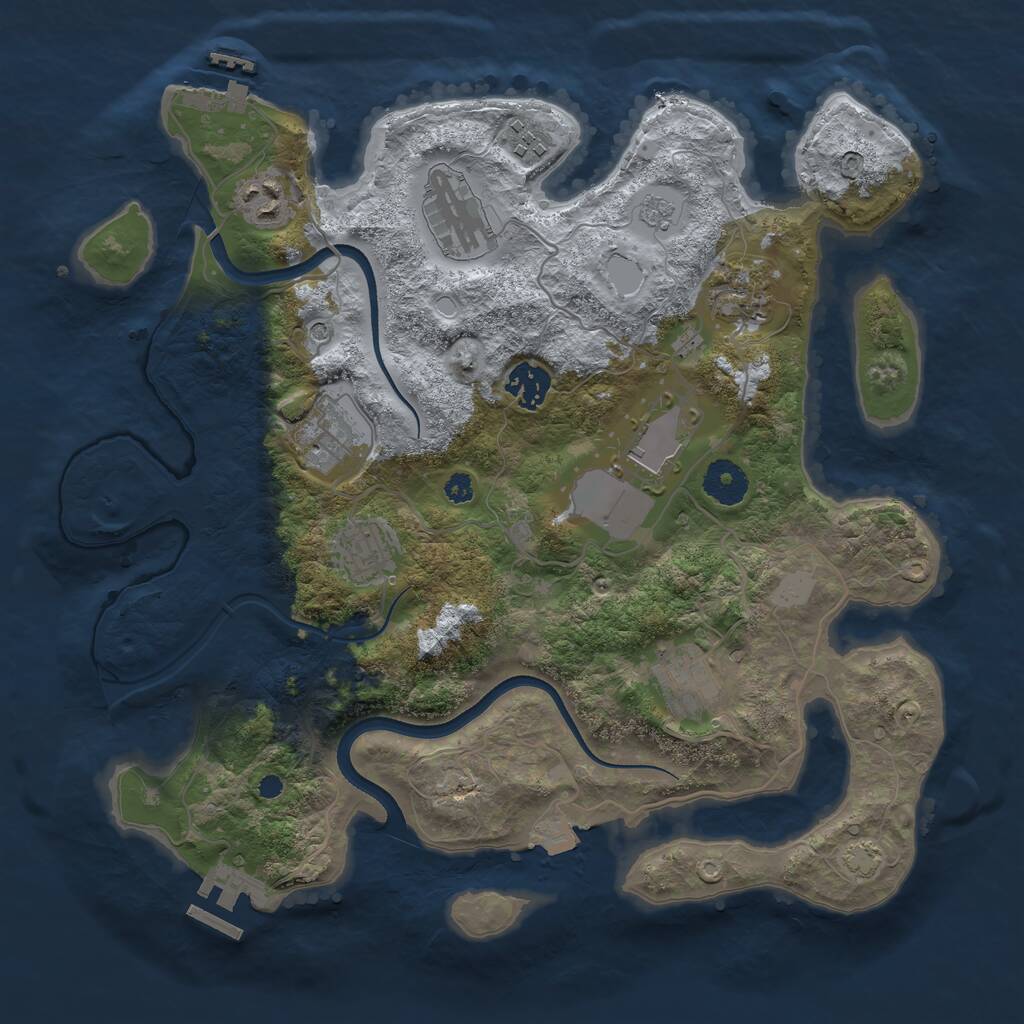 Rust Map: Procedural Map, Size: 3500, Seed: 1336556970, 15 Monuments
