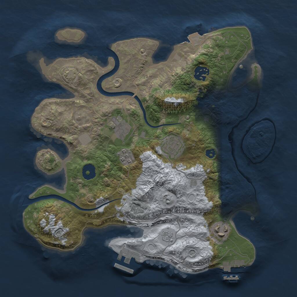Rust Map: Procedural Map, Size: 3000, Seed: 480622, 11 Monuments