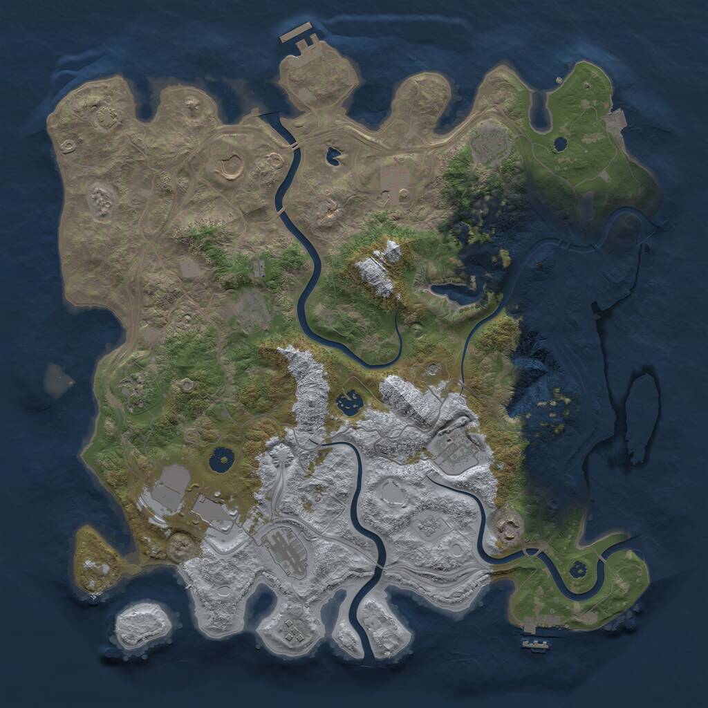 Rust Map: Procedural Map, Size: 4250, Seed: 464819, 17 Monuments