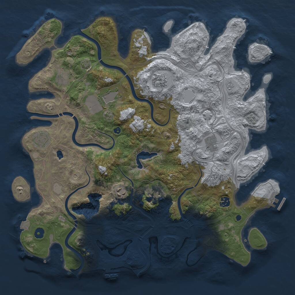 Rust Map: Procedural Map, Size: 4250, Seed: 910247133, 15 Monuments
