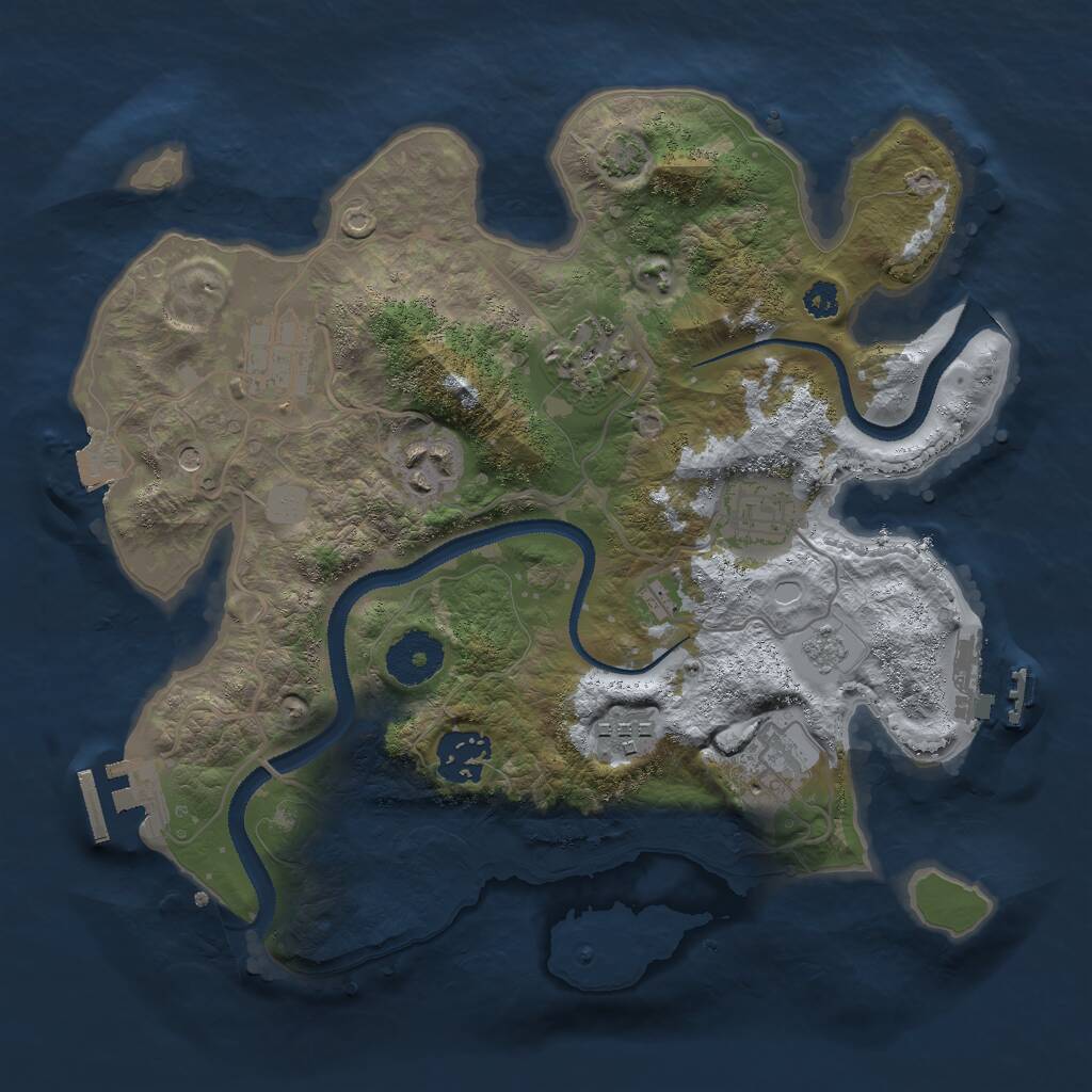 Rust Map: Procedural Map, Size: 3000, Seed: 197025671, 13 Monuments