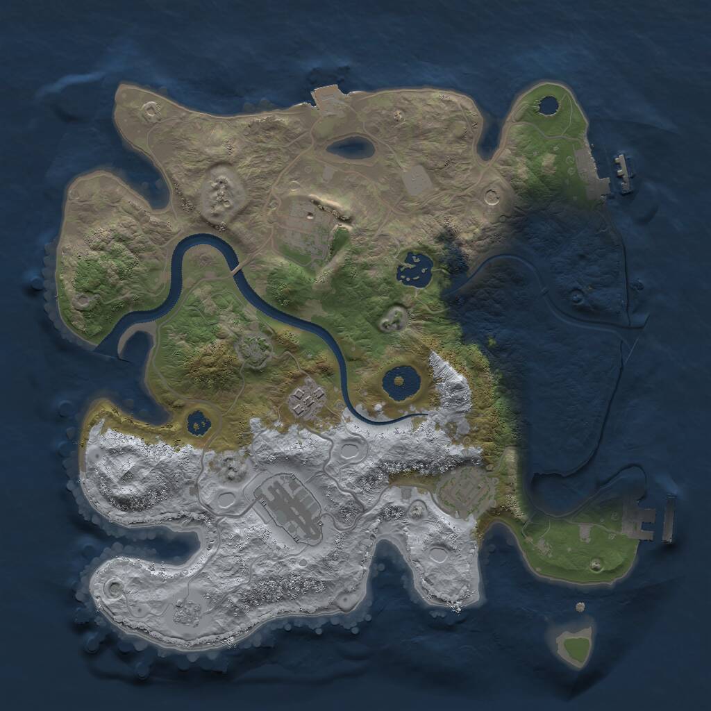 Rust Map: Procedural Map, Size: 3000, Seed: 598209489, 11 Monuments