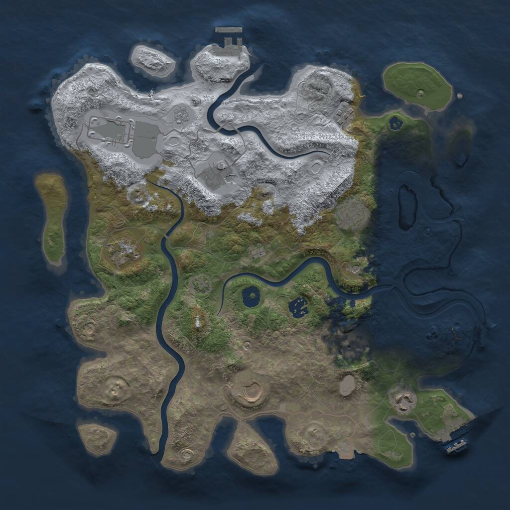 Rust Map: Procedural Map, Size: 3820, Seed: 987314409, 15 Monuments