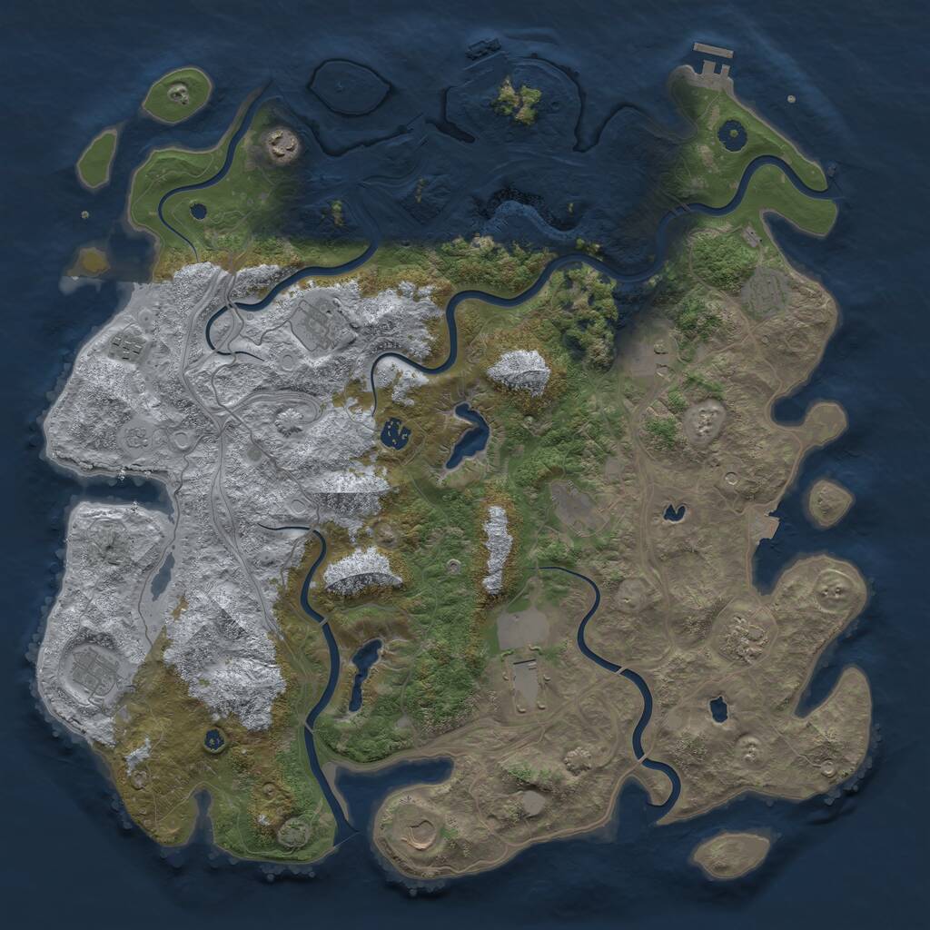 Rust Map: Procedural Map, Size: 4750, Seed: 754015234, 17 Monuments