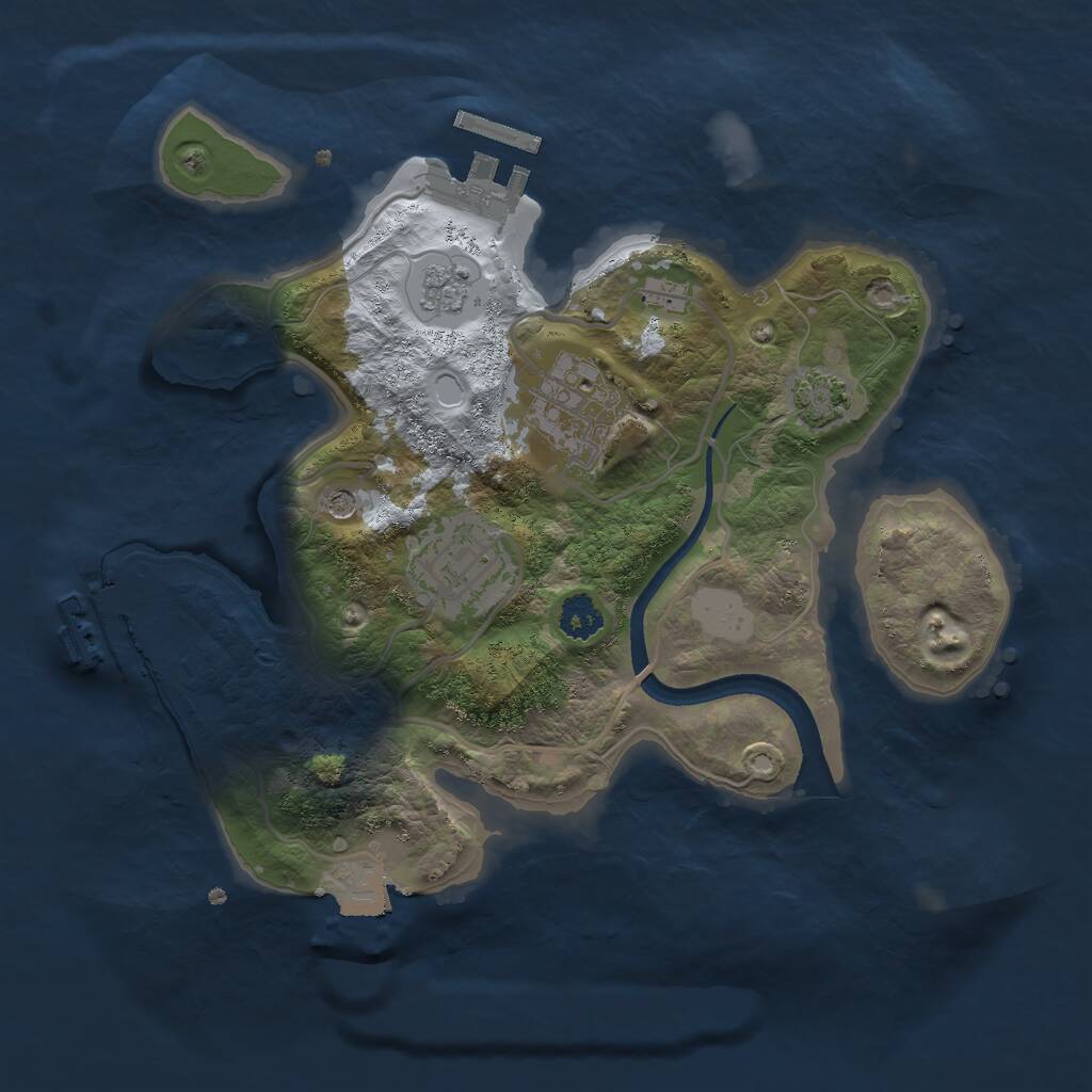 Rust Map: Procedural Map, Size: 2500, Seed: 56006653, 8 Monuments