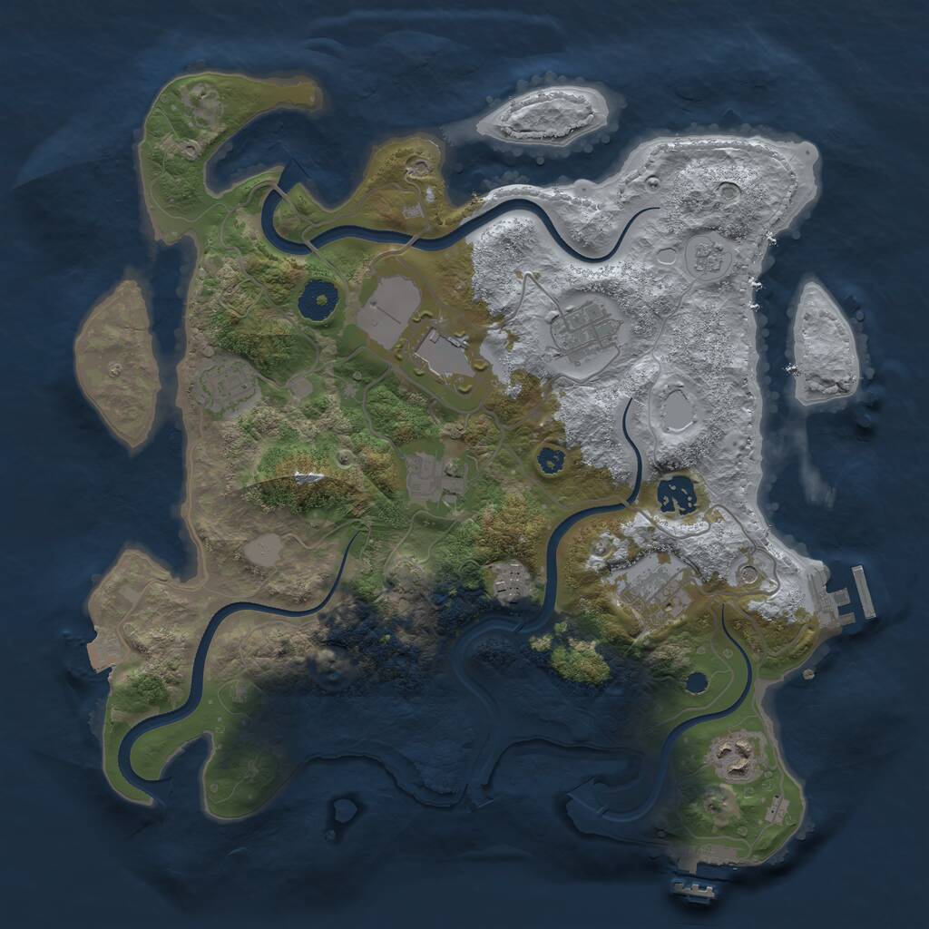 Rust Map: Procedural Map, Size: 3500, Seed: 1666628702, 14 Monuments