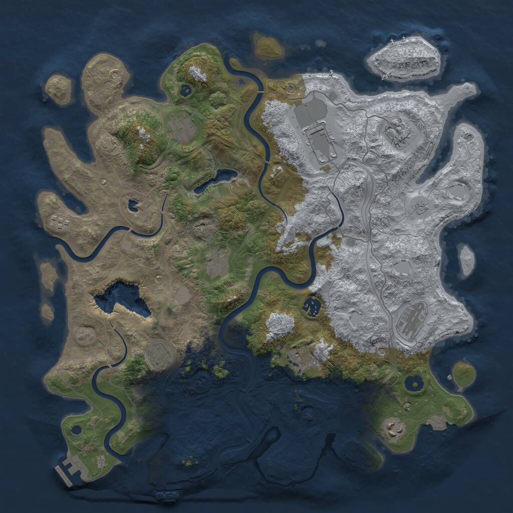 Rust Map: Procedural Map, Size: 4250, Seed: 46937, 16 Monuments
