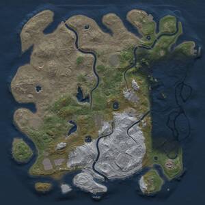 Thumbnail Rust Map: Procedural Map, Size: 4500, Seed: 1276025322, 17 Monuments