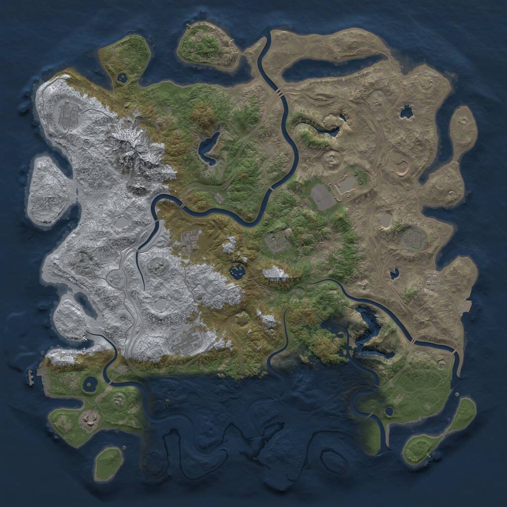 Rust Map: Procedural Map, Size: 5000, Seed: 79021130, 16 Monuments