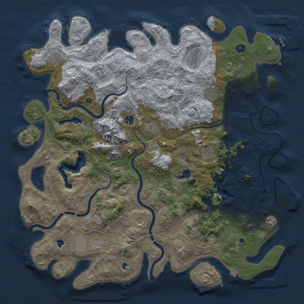 Rust Map: Procedural Map, Size: 5000, Seed: 18857, 17 Monuments