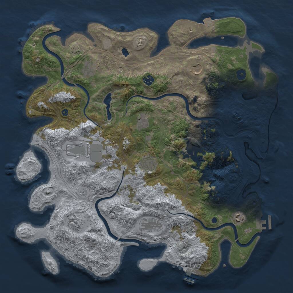 Rust Map: Procedural Map, Size: 4250, Seed: 1647160333, 17 Monuments
