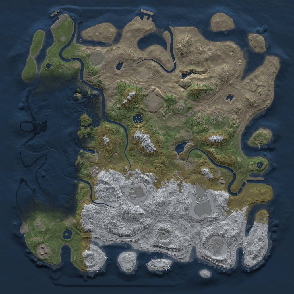 Rust Map: Procedural Map, Size: 4500, Seed: 4284094, 15 Monuments