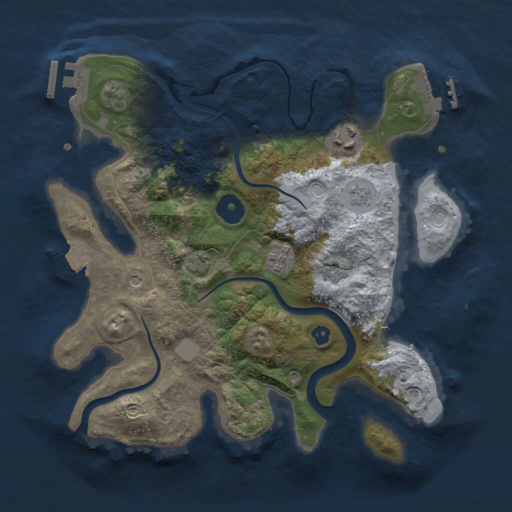 Rust Map: Procedural Map, Size: 2750, Seed: 239584310, 8 Monuments