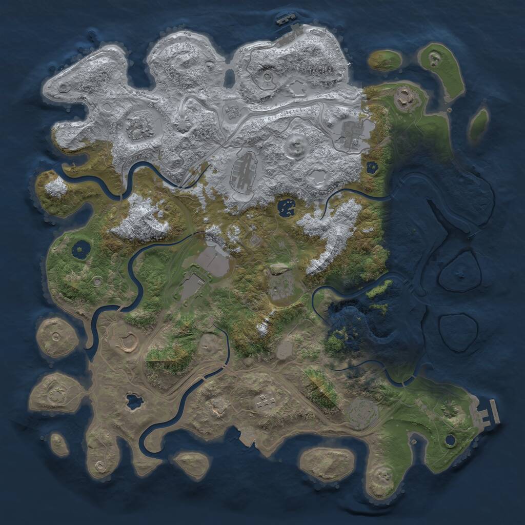 Rust Map: Procedural Map, Size: 4250, Seed: 43747317, 16 Monuments