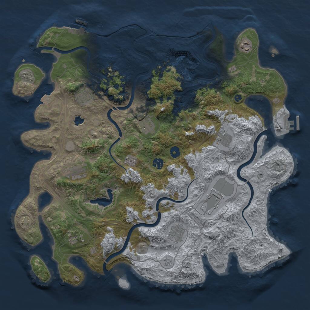 Rust Map: Procedural Map, Size: 4250, Seed: 35103, 16 Monuments