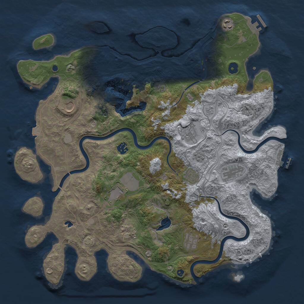 Rust Map: Procedural Map, Size: 4250, Seed: 265729455, 16 Monuments