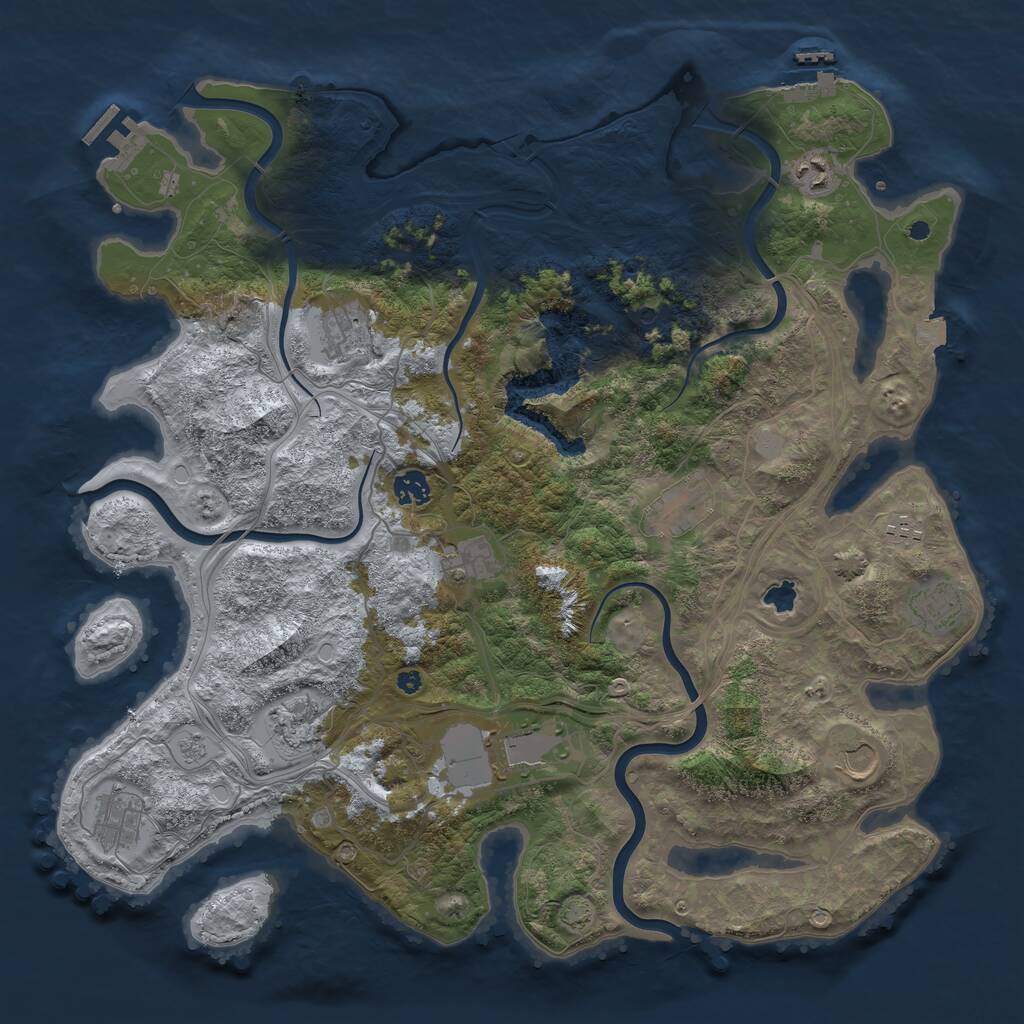Rust Map: Procedural Map, Size: 4250, Seed: 6980841, 17 Monuments