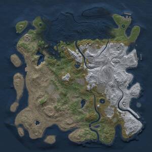 Thumbnail Rust Map: Procedural Map, Size: 4300, Seed: 1744163221, 16 Monuments