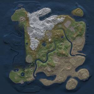 Thumbnail Rust Map: Procedural Map, Size: 3500, Seed: 728499132, 15 Monuments