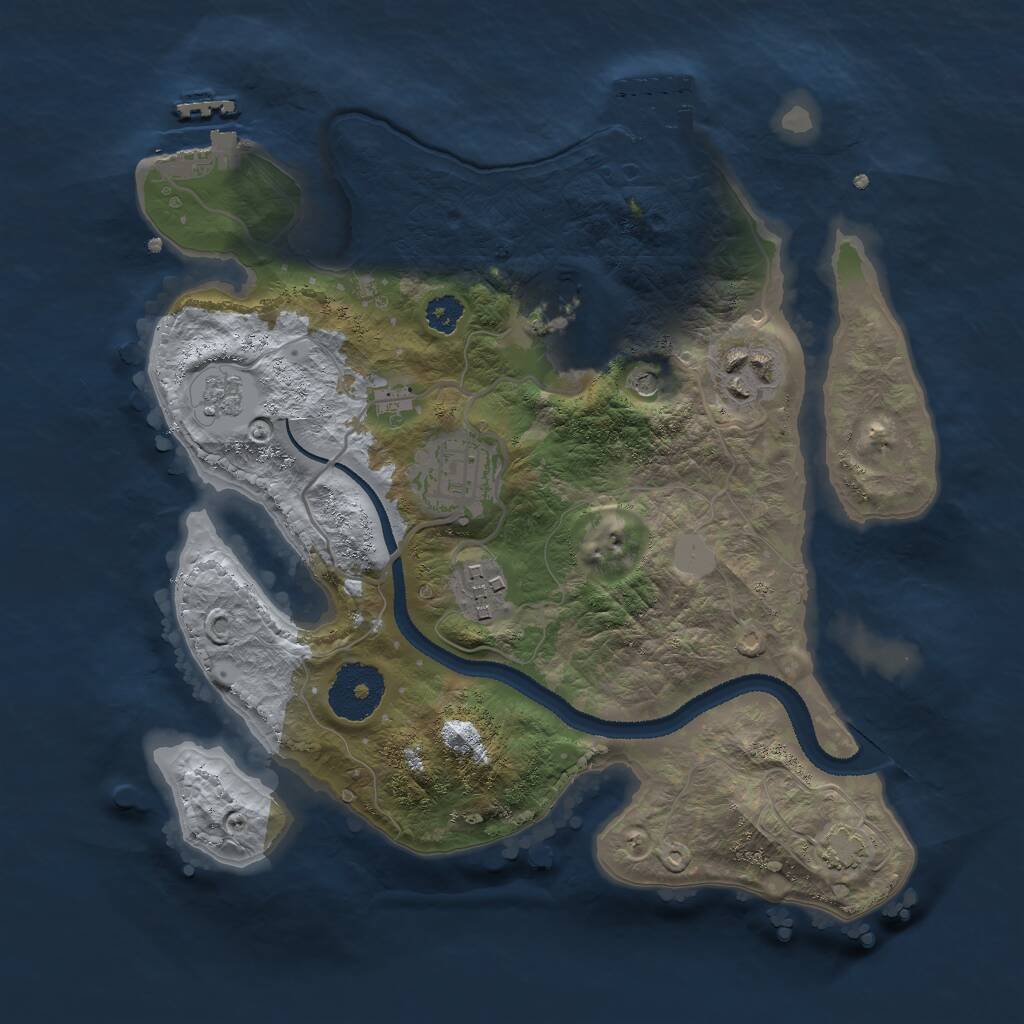 Rust Map: Procedural Map, Size: 2750, Seed: 22606, 10 Monuments