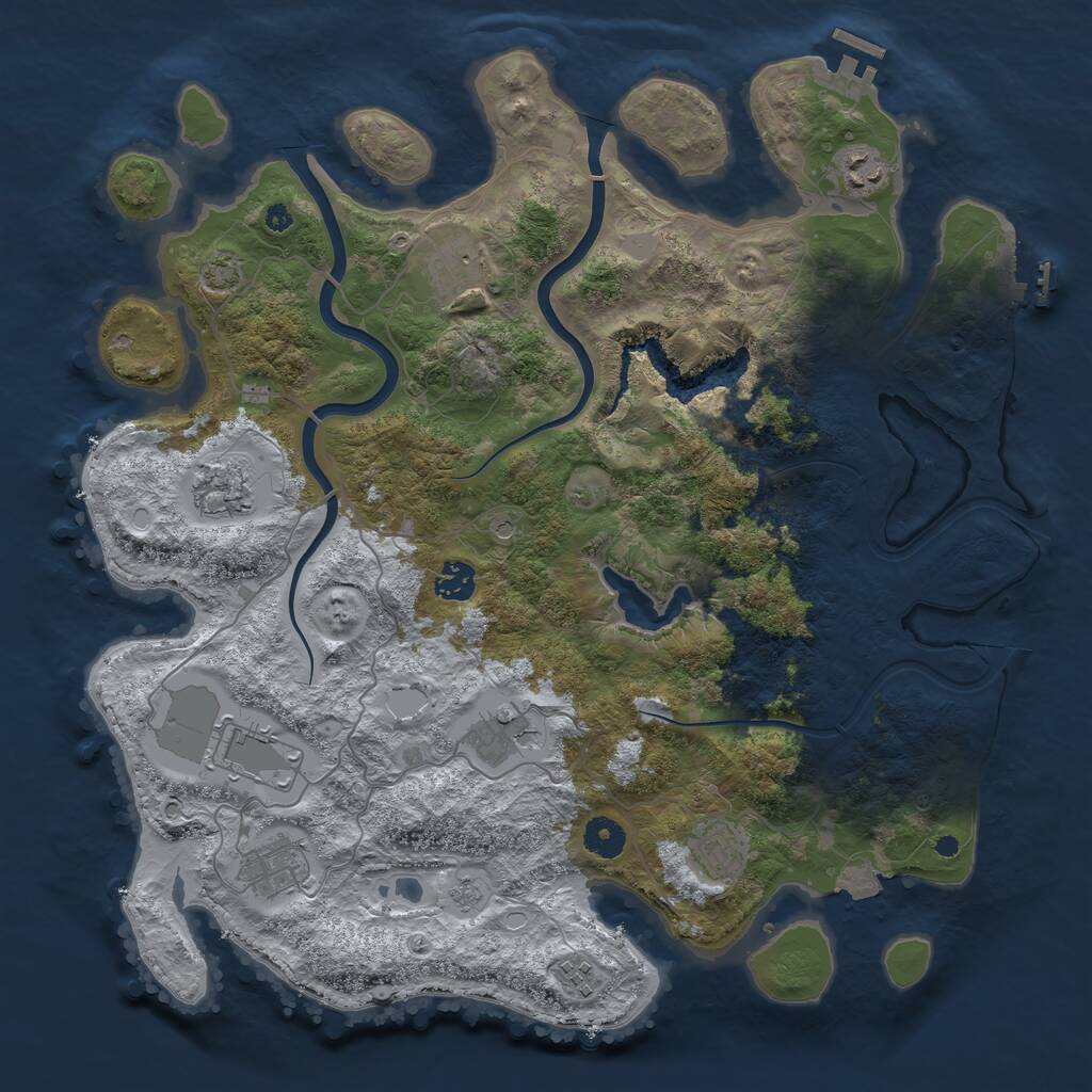 Rust Map: Procedural Map, Size: 4000, Seed: 813445460, 15 Monuments