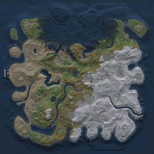 Thumbnail Rust Map: Procedural Map, Size: 4250, Seed: 91166695, 16 Monuments