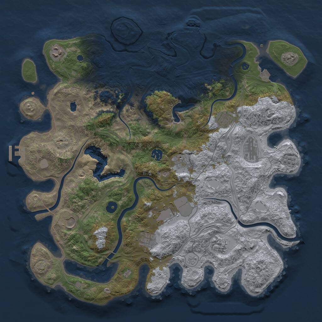 Rust Map: Procedural Map, Size: 4250, Seed: 91166695, 16 Monuments