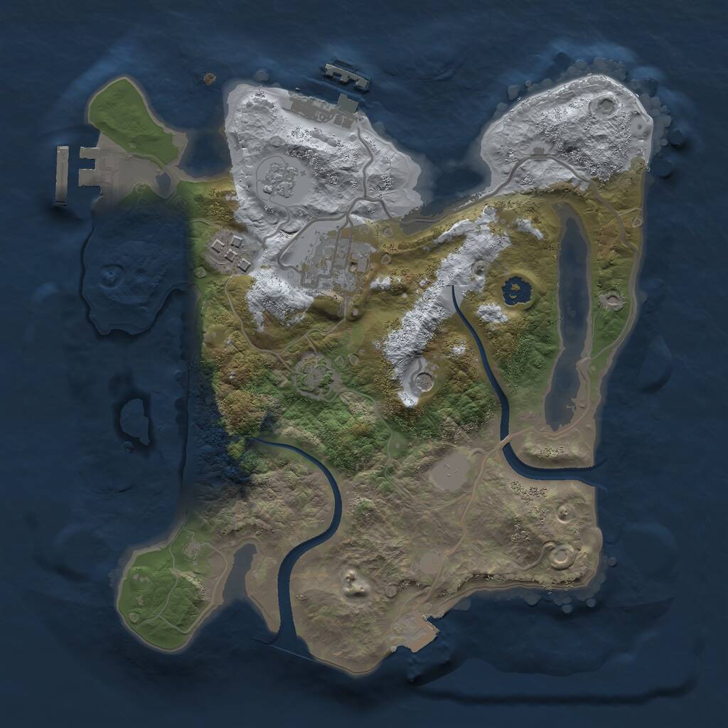 Rust Map: Procedural Map, Size: 2500, Seed: 125906994, 8 Monuments