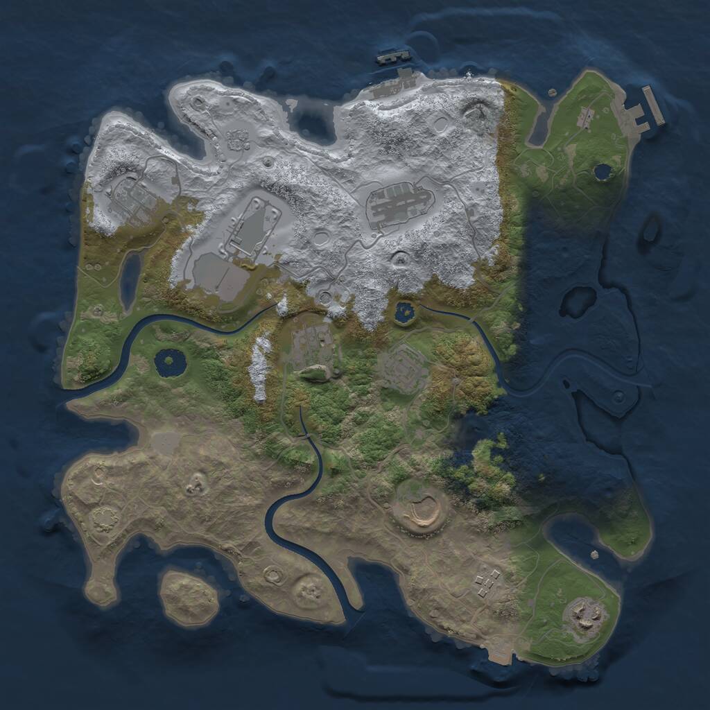 Rust Map: Procedural Map, Size: 3500, Seed: 47348, 14 Monuments