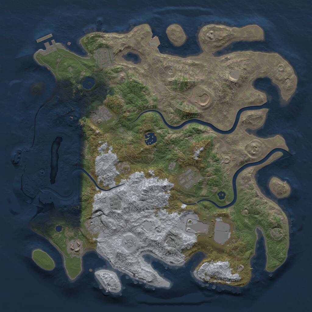 Rust Map: Procedural Map, Size: 3800, Seed: 1529564701, 15 Monuments
