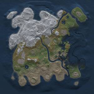 Thumbnail Rust Map: Procedural Map, Size: 3500, Seed: 460253, 14 Monuments