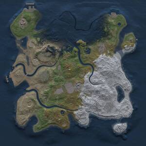 Thumbnail Rust Map: Procedural Map, Size: 3500, Seed: 1778510103, 15 Monuments