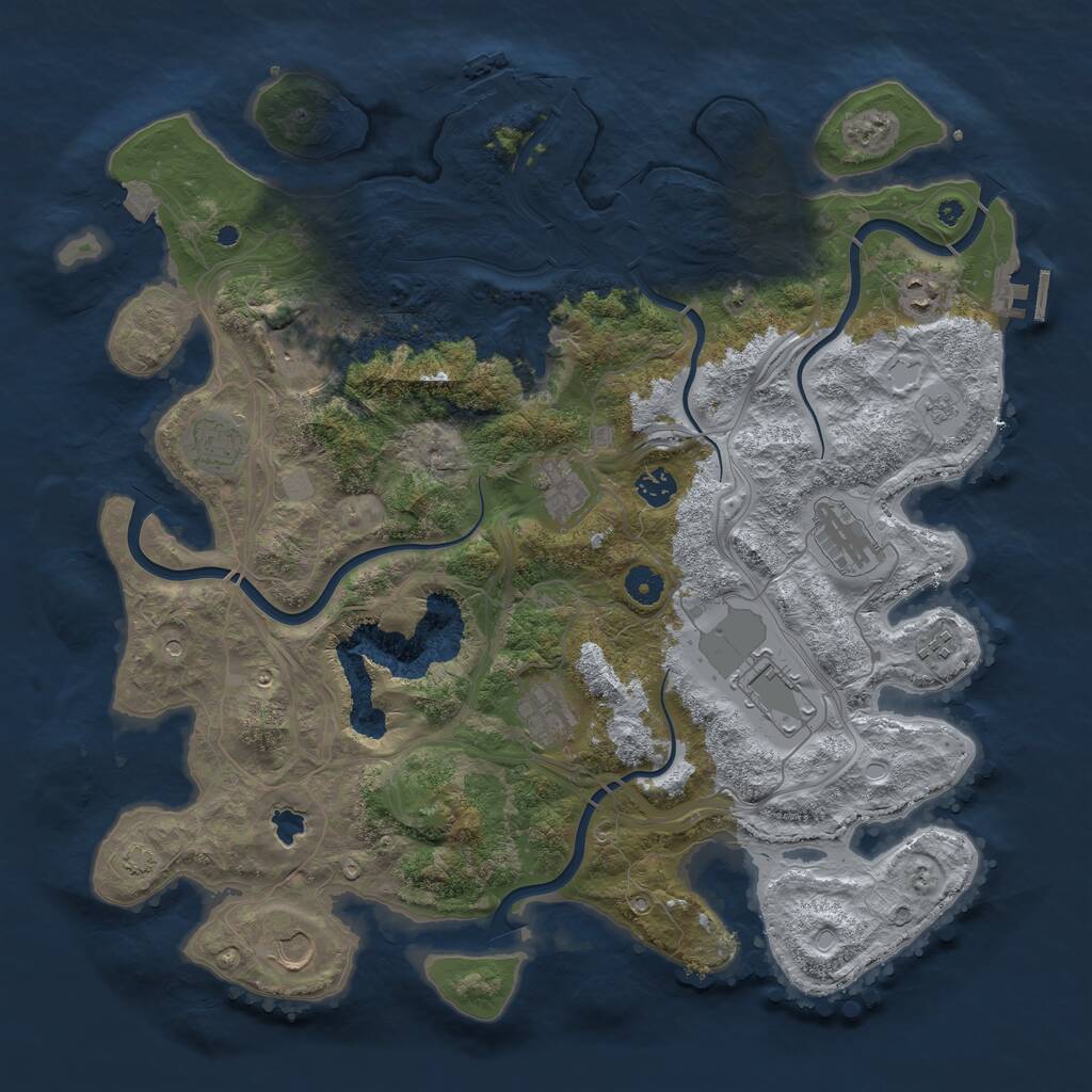 Rust Map: Procedural Map, Size: 4300, Seed: 1608254114, 16 Monuments
